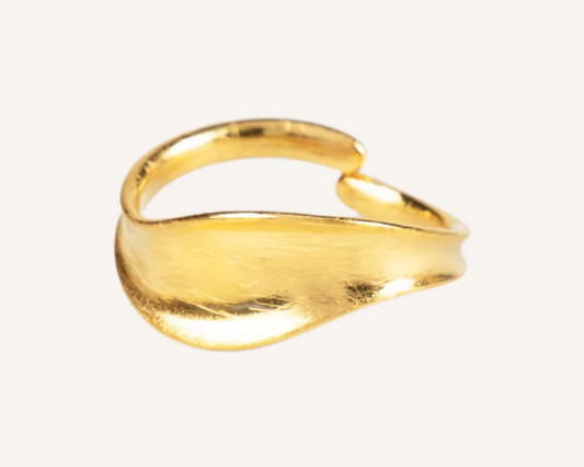 Satin Wave Adjustable Ring